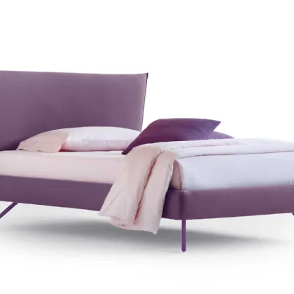 Letto singolo in tessuto imbottito con testiera Hug 04 Soft di Noctis